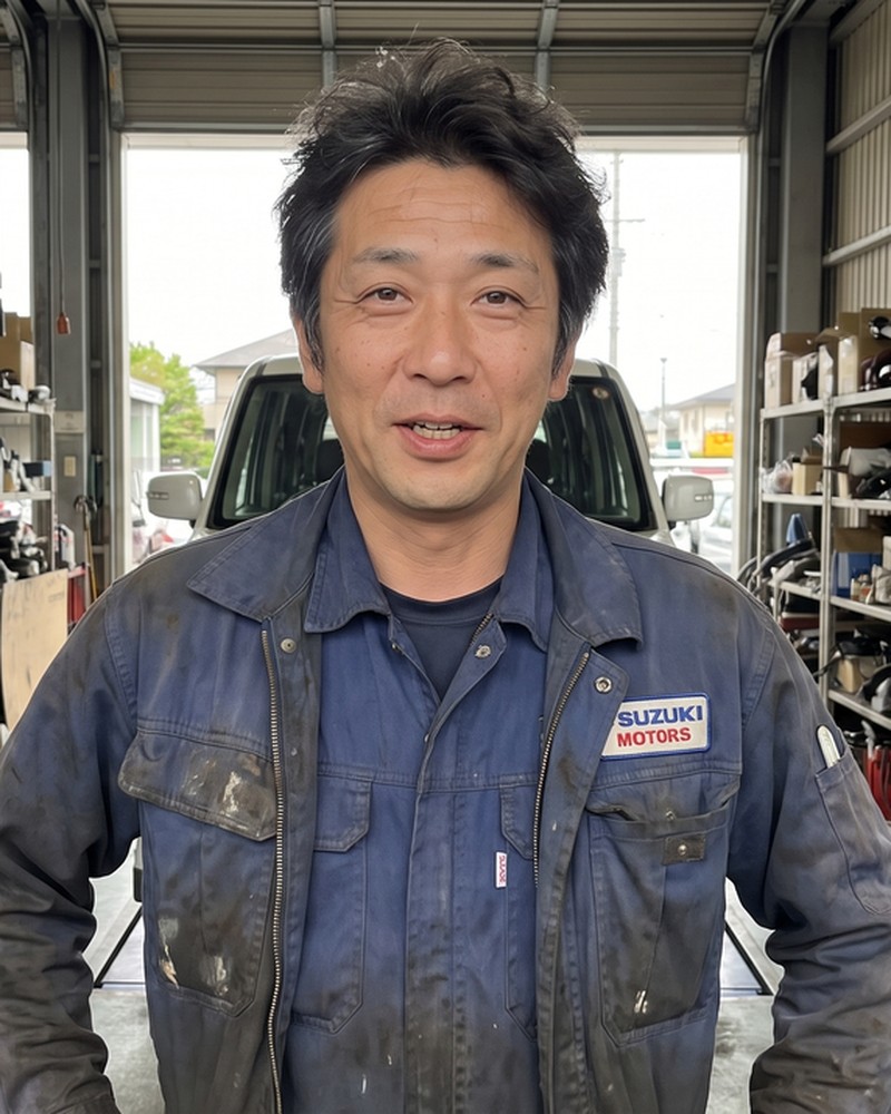 Yuki Mori in the workshop